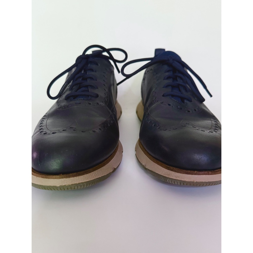 Cole Haan 4.ZERØGRAND Wingtip Oxford Shoes Men's 12M Navy Leather C38255
